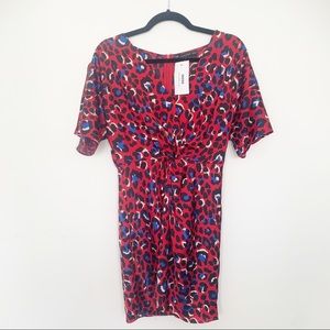 NWT Animal Print Wrap Dress S